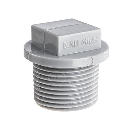 Nắp kh&oacute;a PVC ren ngo&agrave;i 21 d&agrave;y B&igrave;nh Minh