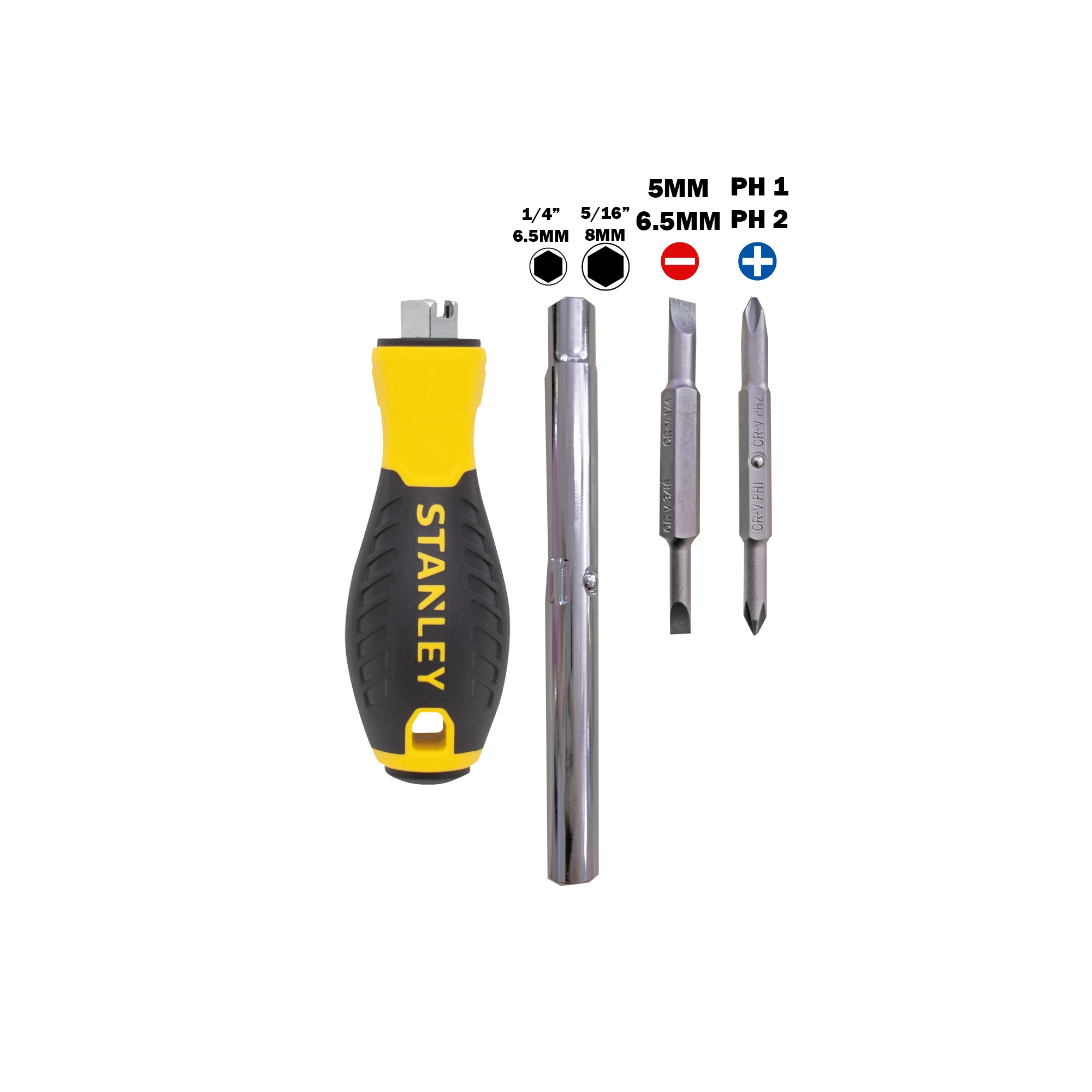 Bộ tua v&iacute;t 6 đầu c&oacute; từ Stanley STHT68012-8