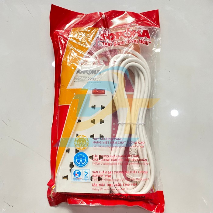 Ổ cắm điện 10 cửa chịu nhiệt d&acirc;y 6m SOPOKA 10X6 (BỎ MẪU)