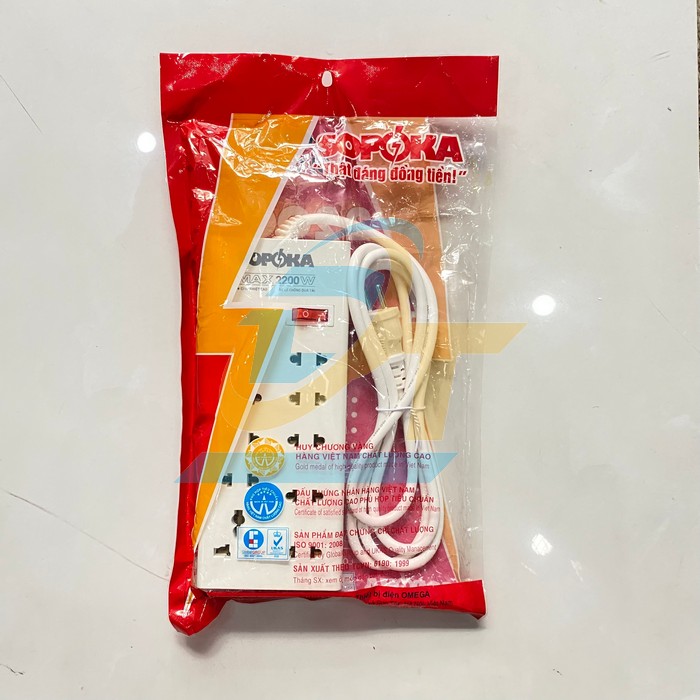 Ổ cắm điện 10 cửa chịu nhiệt d&acirc;y 2m SOPOKA 10X2 (BỎ MẪU)