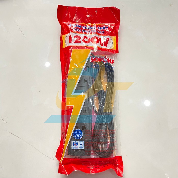 Ổ cắm l&otilde;i sứ chống ch&aacute;y chịu tải 1200W d&acirc;y 4.5m SOPOKA 5S5