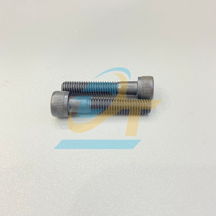 Bulong lục gi&aacute;c ch&igrave;m đầu trụ th&eacute;p đen ren lửng M10x50