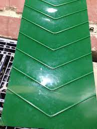 Băng tải PVC xanh g&acirc;n V W600mm x L4250mm