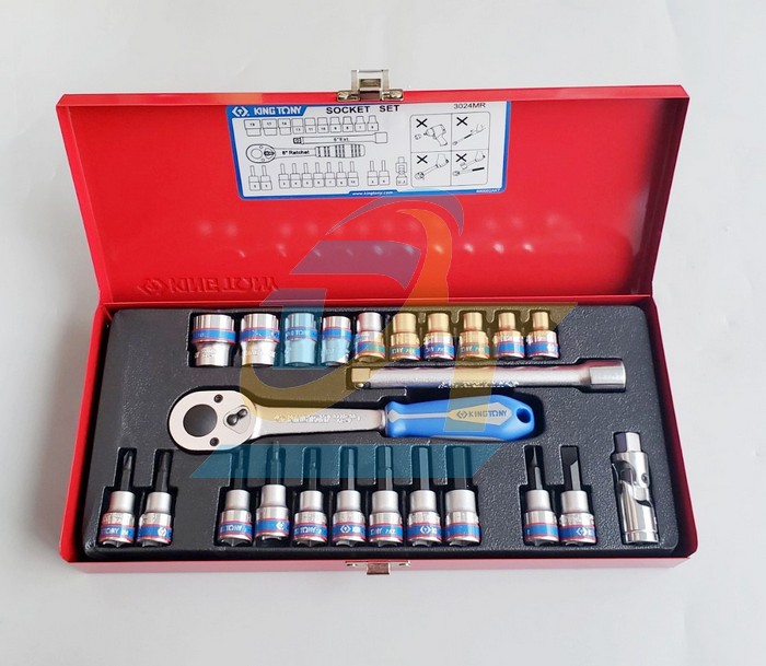 Bộ tu&yacute;p 3/8" 24 chi tiết hệ m&eacute;t Kingtony 3024MR