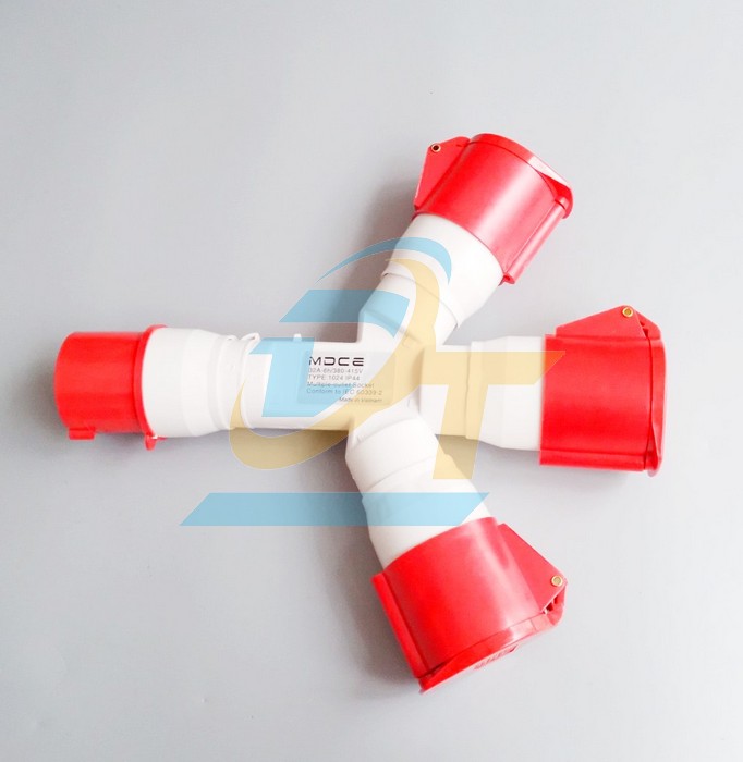 Ổ cắm c&ocirc;ng nghiệp 4P-32A-415V IP44 chia 3 MDCE-MD1024