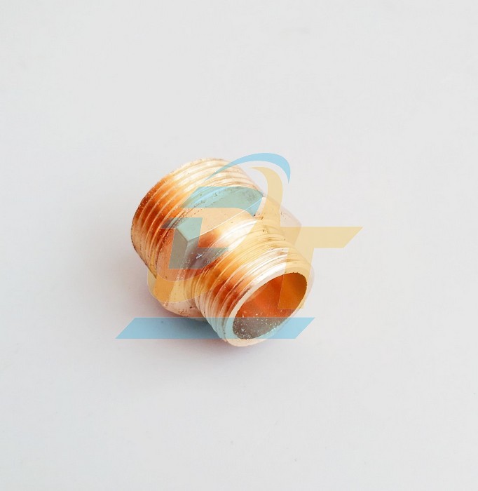 Nối 2 đầu ren ngo&agrave;i đồng thau 21x13
