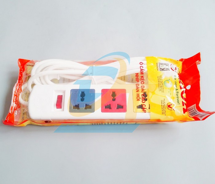 Ổ cắm 3 lỗ 3 chấu, d&acirc;y d&agrave;i 3m Lioa 3D32WN (M&agrave;u trắng)