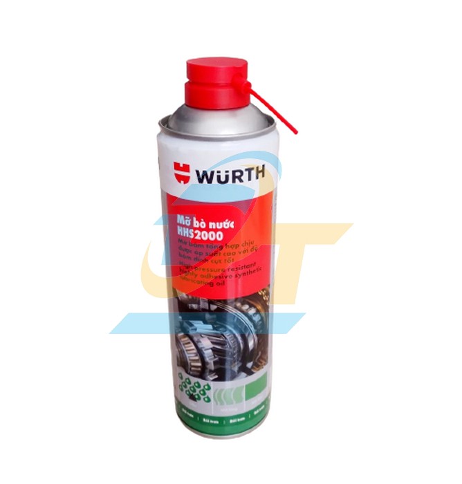Chai xịt mỡ b&ograve; nước b&ocirc;i trơn chịu nhiệt 500ml Wurth HHS 2000