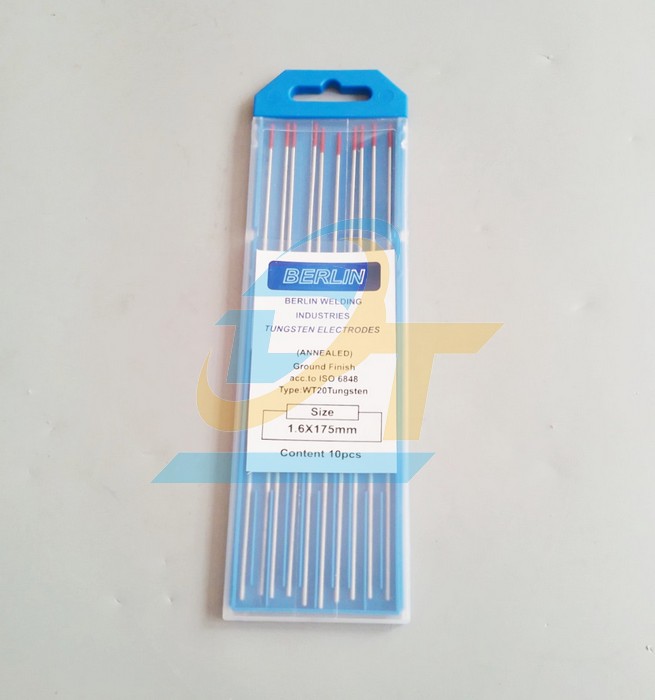 Điện cực h&agrave;n Tig (Sắt-inox) Tungsten Berlin 1.6x175mm (Vỉ 10 c&acirc;y)
