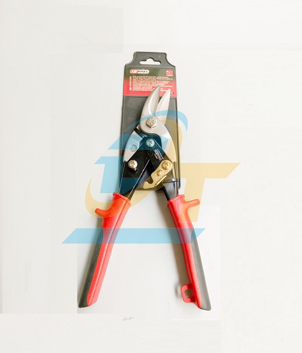 K&eacute;o cắt t&ocirc;n inox mỏ cong tr&aacute;i KS Tools 118.0053