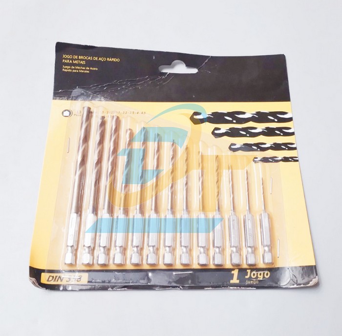 Bộ mũi khoan xoắn HSS phủ titanium chu&ocirc;i lục gi&aacute;c 13 chi tiết 1.5-6.5mm