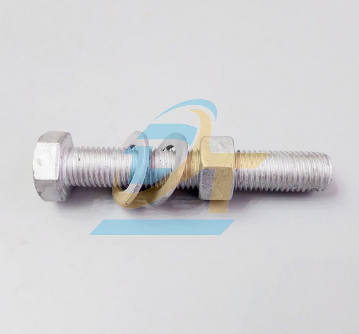 Bulong + 1 t&aacute;n + 2 long đền mạ kẽm nh&uacute;ng n&oacute;ng M16x80