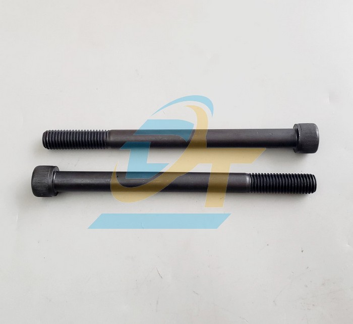 Bulong lục gi&aacute;c ch&igrave;m đầu trụ th&eacute;p đen ren lửng M12x180