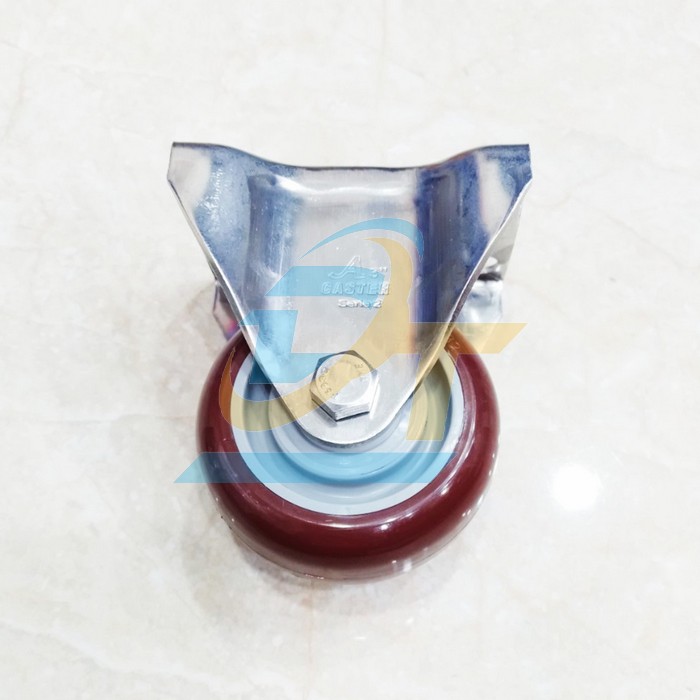 B&aacute;nh xe đẩy PU 75x32mm cố định Caster 2-A3-SS304-PU-R