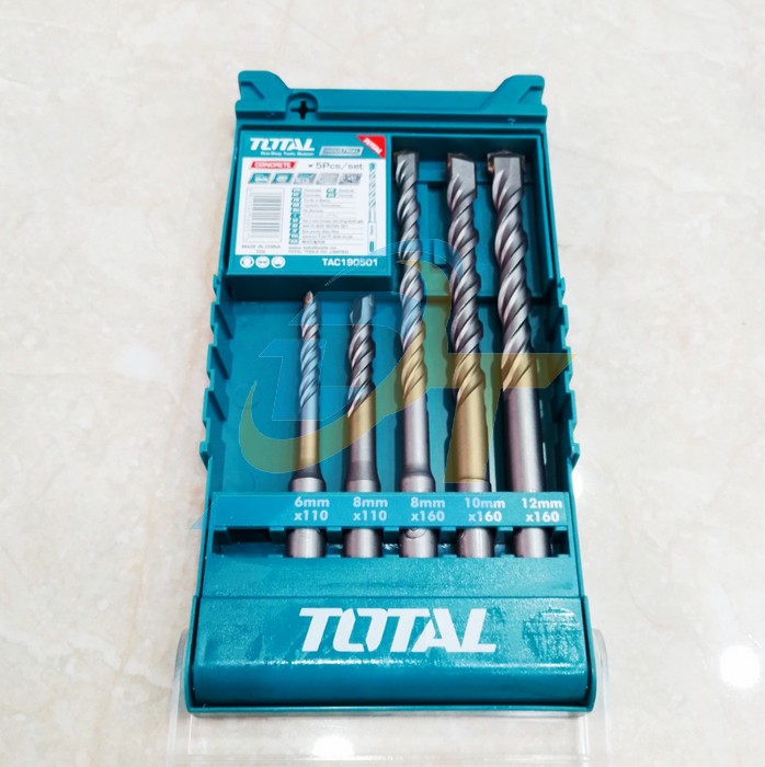 Bộ mũi khoan b&ecirc; t&ocirc;ng chu&ocirc;i g&agrave;i 5 chi tiết 6-12mm Total TAC190501
