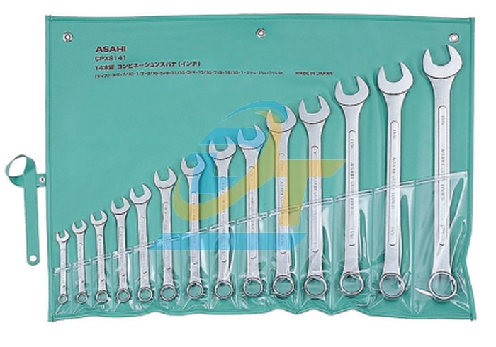 Bộ cờ l&ecirc; v&ograve;ng miệng hệ inch 14 chi tiết 3/8-1.1/4" Asahi 1014