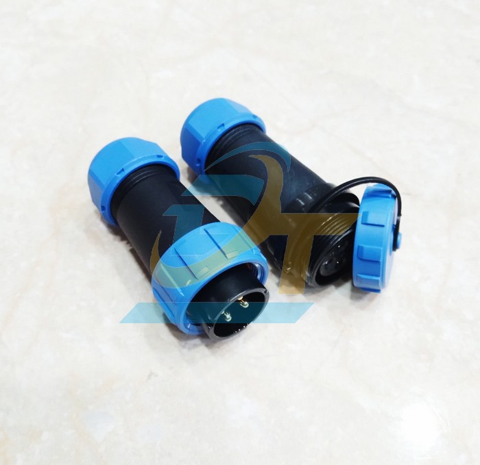 Đầu nối d&acirc;y chống nước 4 ch&acirc;n thẳng (Đực + C&aacute;i) SP21-4P