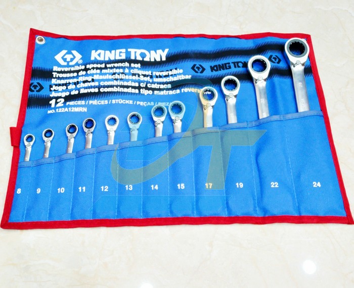 Bộ cờ l&ecirc; v&ograve;ng miệng tự động 12 chi tiết 8-24mm Kingtony 122A12MRN