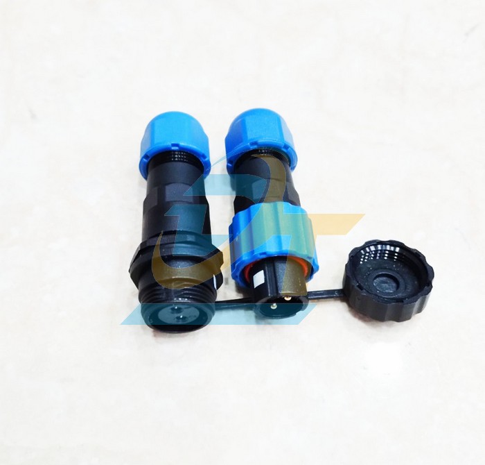 Đầu nối d&acirc;y chống nước 2 ch&acirc;n thẳng (Đực + C&aacute;i) SP13-2P
