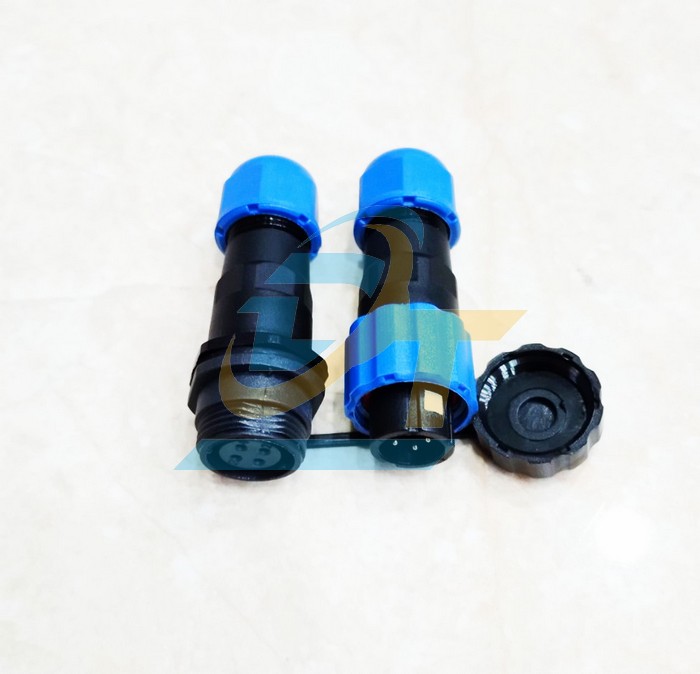 Đầu nối d&acirc;y chống nước 4 ch&acirc;n thẳng (Đực + C&aacute;i) SP13-4P