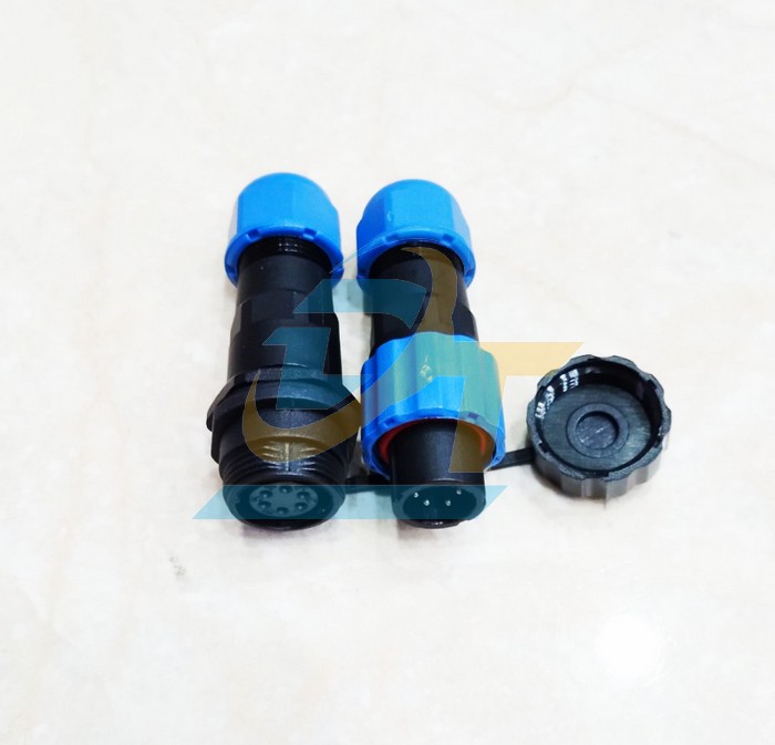 Đầu nối d&acirc;y chống nước 6 ch&acirc;n thẳng (Đực + C&aacute;i) SP13-6P