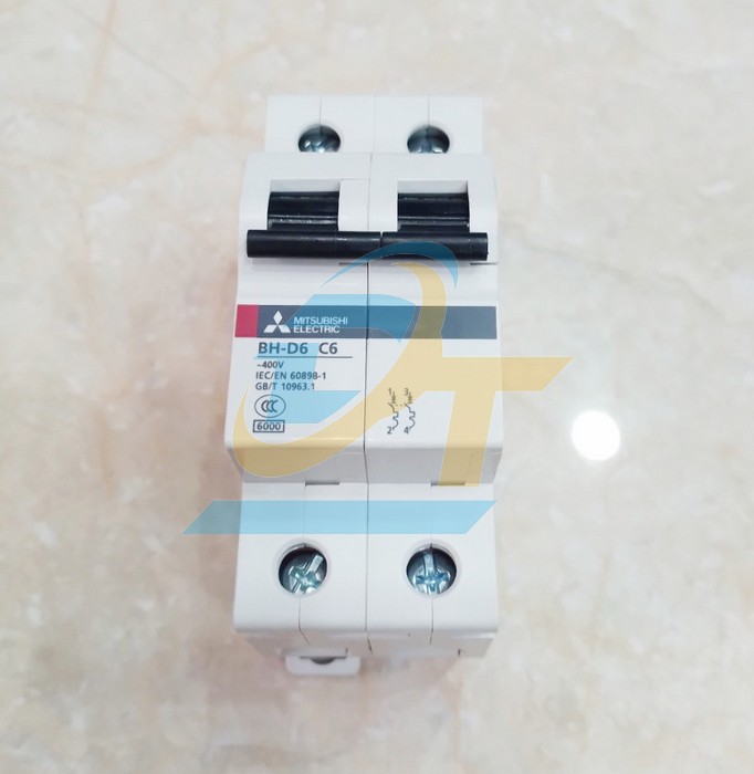 Cầu dao tự động MCB Mitsubishi BH-D6 (Type C N) 2P 6A 6kA