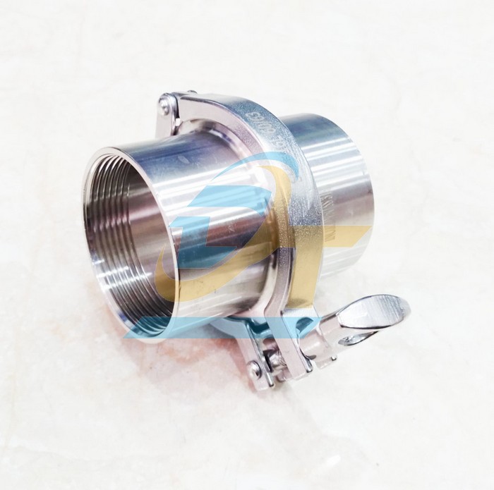Khớp nối nhanh Clamp vi sinh inox 304 ren trong D60