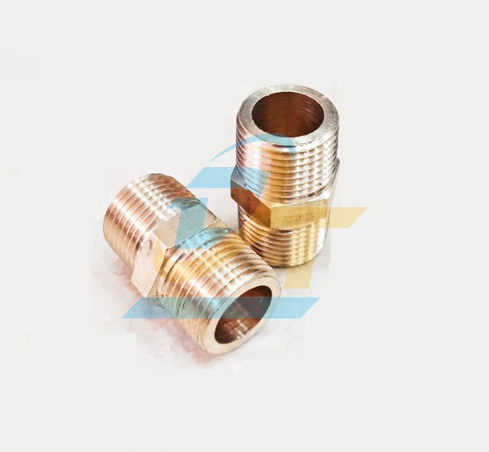 Nối 2 đầu ren ngo&agrave;i (k&eacute;p ren) đồng thau phi 17