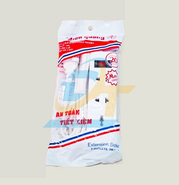 Ổ cắm 3 lỗ d&acirc;y 2m Điện Quang ĐQ002A-02-2M