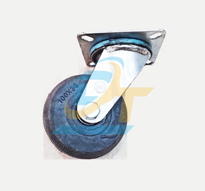 B&aacute;nh xe đẩy cao su 100x38 c&agrave;ng xoay