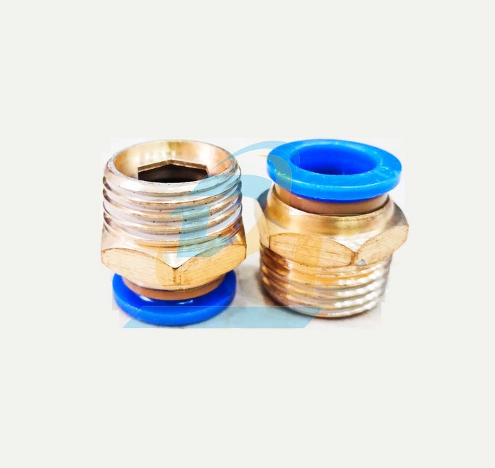Đầu nối hơi thẳng ren ngo&agrave;i 21 ống 12 China PC12-04