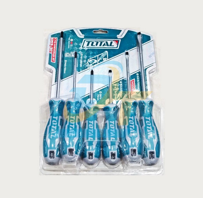 Bộ tua v&iacute;t dẹp v&agrave; bake 6 chi tiết Total THT250606