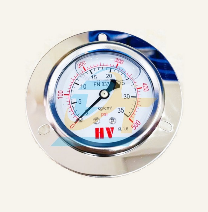Đồng hồ đo &aacute;p suất HV 63mm 0-35kgf/cm2 (Ch&acirc;n sau ren 1/4" PT - 13mm)