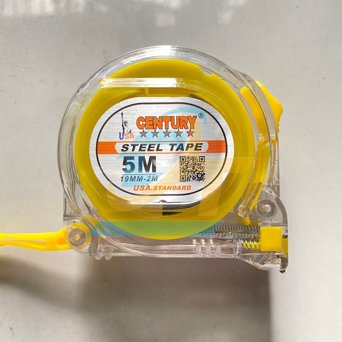 Thước cuộn th&eacute;p nhựa trong 2 mặt 5mx19mm lỗ ban Century  Century | Gi&aacute; rẻ nhất - C&ocirc;ng Ty TNHH Thương Mại Dịch Vụ Đạt T&acirc;m