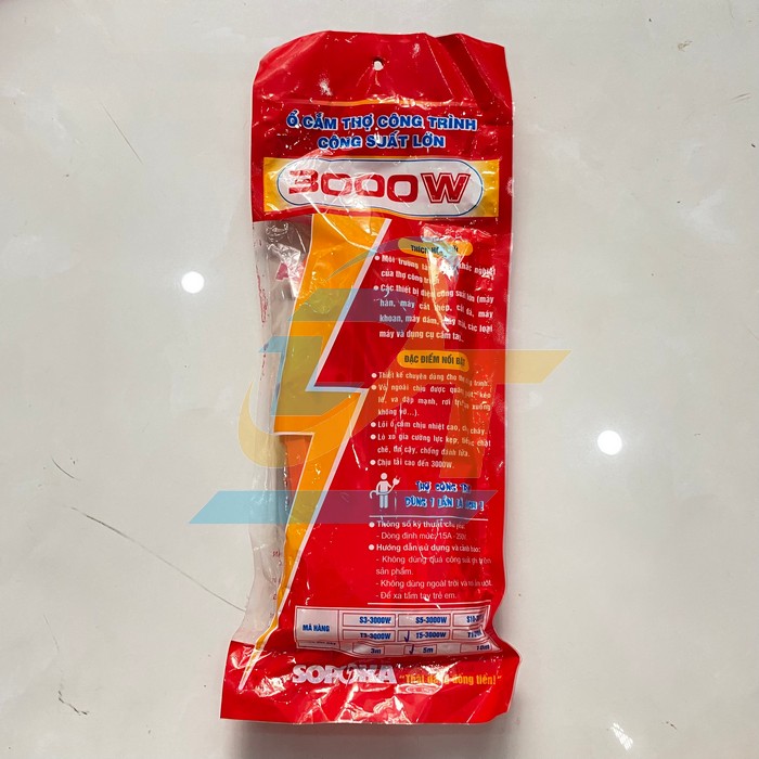 Ổ cắm chịu tải cao 3000W d&acirc;y 5m Sopoka T5-3000W T5-3000W Sopoka | Gi&aacute; rẻ nhất - C&ocirc;ng Ty TNHH Thương Mại Dịch Vụ Đạt T&acirc;m