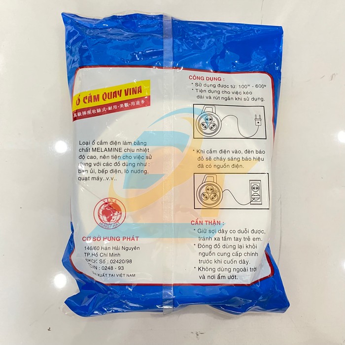 Ổ cắm quay d&acirc;y 8m VINA  VINA | Gi&aacute; rẻ nhất - C&ocirc;ng Ty TNHH Thương Mại Dịch Vụ Đạt T&acirc;m