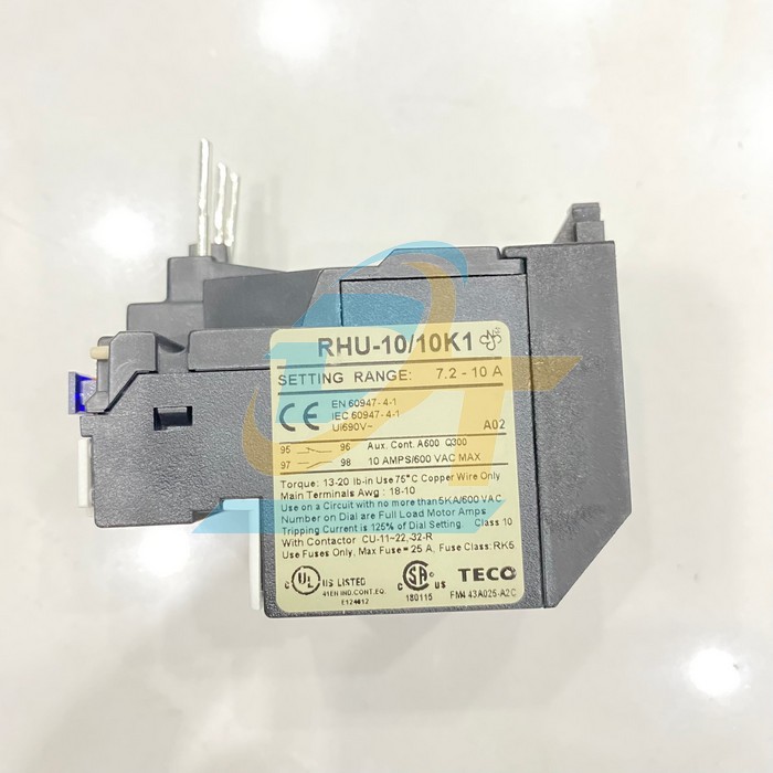 Relay nhiệt Teco 5.5-7.5A RHU-10/10K1 RHU-10/10K1 Teco | Gi&aacute; rẻ nhất - C&ocirc;ng Ty TNHH Thương Mại Dịch Vụ Đạt T&acirc;m