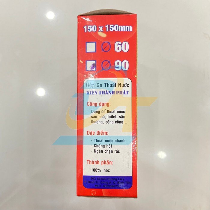 Phễu tho&aacute;t s&agrave;n inox 150x150mm phi 90 Ki&ecirc;n Th&agrave;nh Ph&aacute;t  KienThanhPhat | Gi&aacute; rẻ nhất - C&ocirc;ng Ty TNHH Thương Mại Dịch Vụ Đạt T&acirc;m