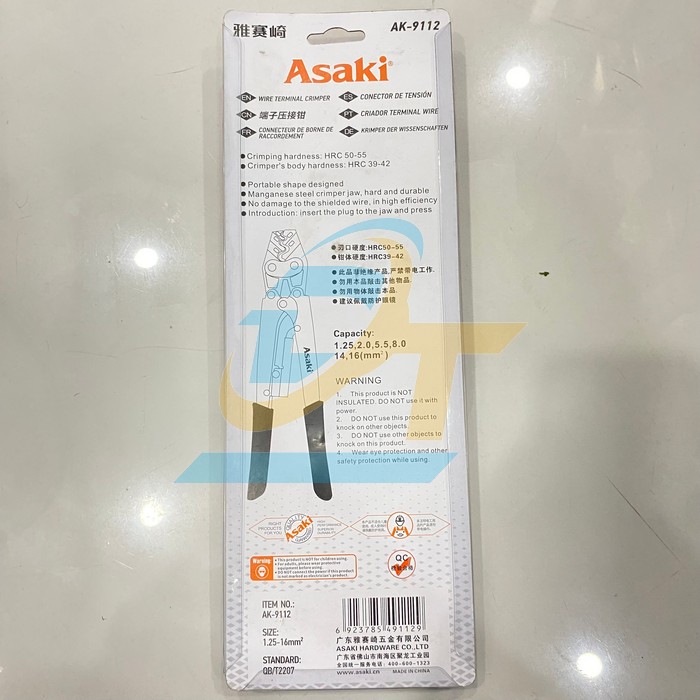 K&igrave;m bấm cos 16L 1.25-16mm2 Asaki AK-9112 AK-9112 Asaki | Gi&aacute; rẻ nhất - C&ocirc;ng Ty TNHH Thương Mại Dịch Vụ Đạt T&acirc;m