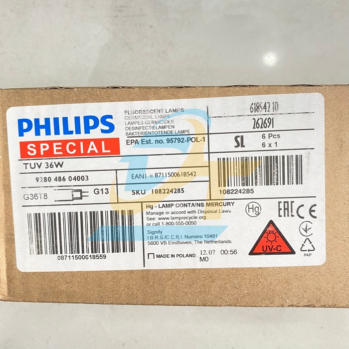 B&oacute;ng đ&egrave;n UV diệt khuẩn TUV 36W T8 Philips  Philips | Gi&aacute; rẻ nhất - C&ocirc;ng Ty TNHH Thương Mại Dịch Vụ Đạt T&acirc;m