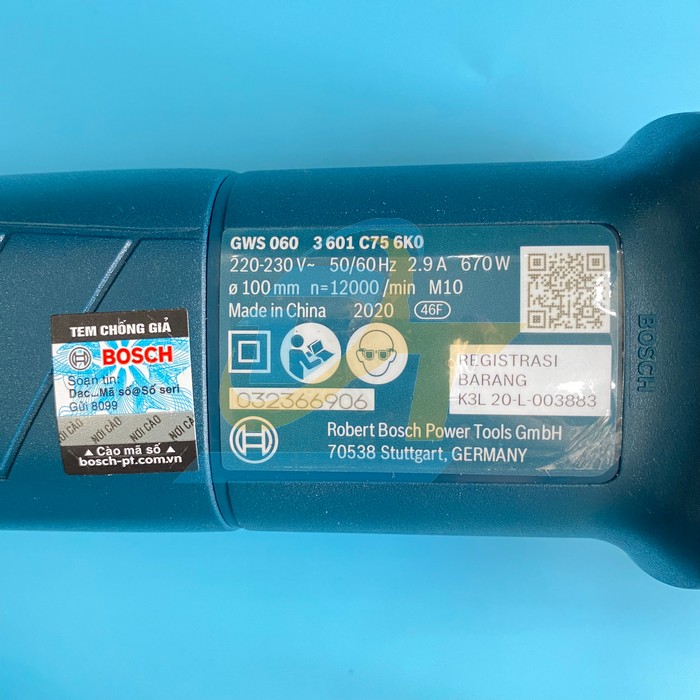 M&aacute;y m&agrave;i g&oacute;c 100mm Bosch GWS 060 GWS 060 Bosch | Gi&aacute; rẻ nhất - C&ocirc;ng Ty TNHH Thương Mại Dịch Vụ Đạt T&acirc;m