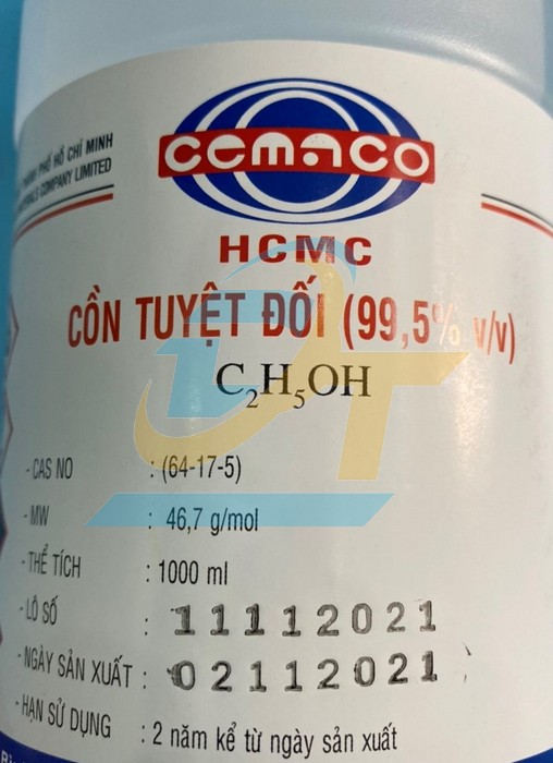 Cồn tinh khiết 99.5% v/v Cemaco 1000ml  CEMACO | Gi&aacute; rẻ nhất - C&ocirc;ng Ty TNHH Thương Mại Dịch Vụ Đạt T&acirc;m