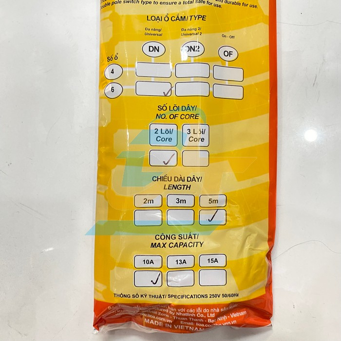 Ổ cắm điện 6 lỗ d&acirc;y 5m Lioa 6D52N 6D52N LiOA | Gi&aacute; rẻ nhất - C&ocirc;ng Ty TNHH Thương Mại Dịch Vụ Đạt T&acirc;m