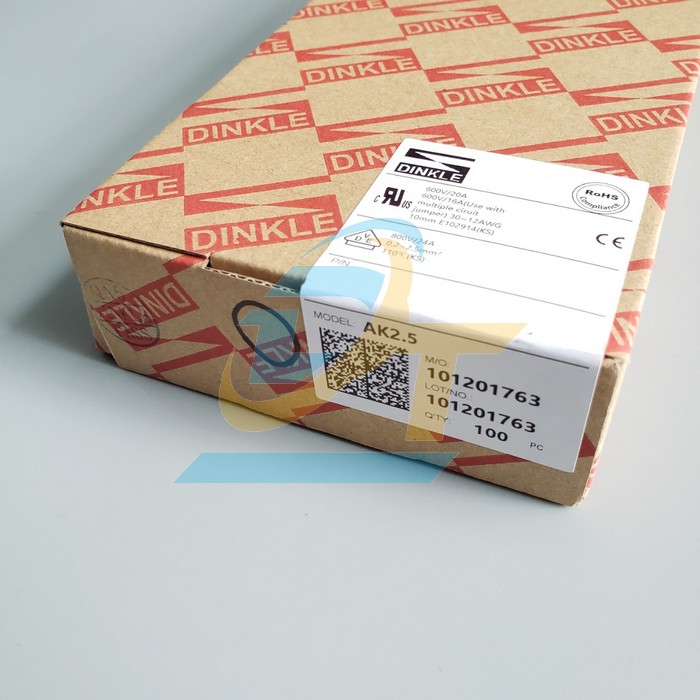 Cầu đấu d&acirc;y (Domino t&eacute;p) Spring Clamp Dinkle AK2.5 AK2.5 DINKLE | Gi&aacute; rẻ nhất - C&ocirc;ng Ty TNHH Thương Mại Dịch Vụ Đạt T&acirc;m