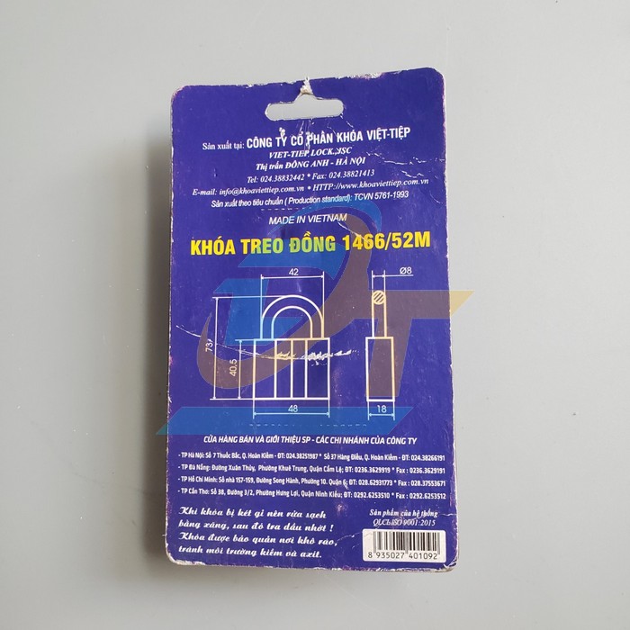 Kh&oacute;a treo đồng 5F2 Việt Tiệp 0152M (Thay thế m&atilde; 1466/52M) 0152M (1466/52M) VietTiep | Gi&aacute; rẻ nhất - C&ocirc;ng Ty TNHH Thương Mại Dịch Vụ Đạt T&acirc;m