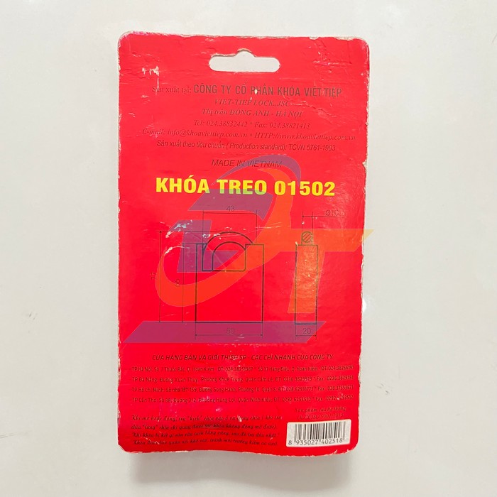 Kh&oacute;a treo hợp kim chống cắt Việt Tiệp 01502 01502 VietTiep | Gi&aacute; rẻ nhất - C&ocirc;ng Ty TNHH Thương Mại Dịch Vụ Đạt T&acirc;m
