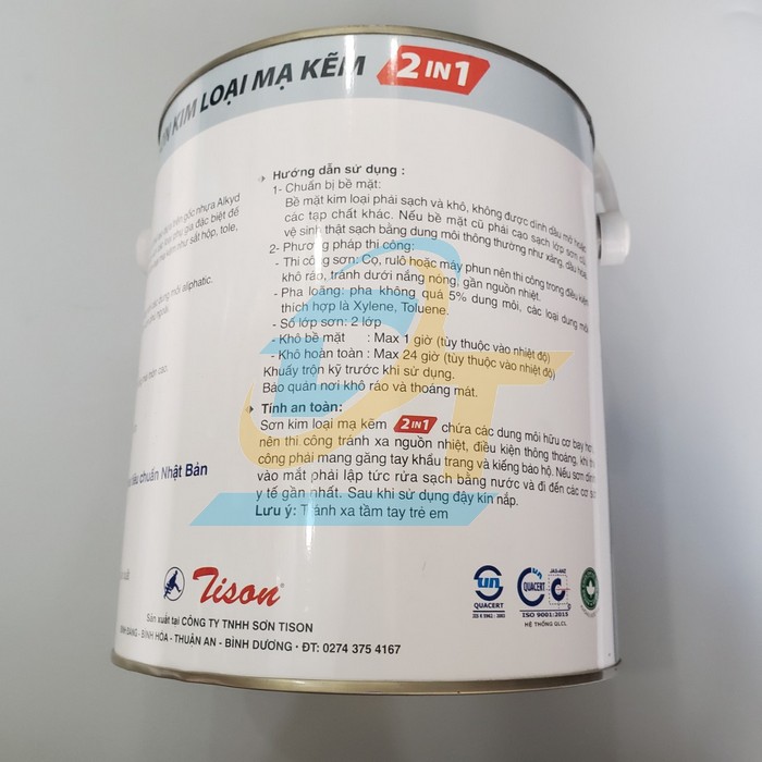 Sơn kim loại mạ kẽm 2in1 Tison 3L - M&agrave;u 902  Tison | Gi&aacute; rẻ nhất - C&ocirc;ng Ty TNHH Thương Mại Dịch Vụ Đạt T&acirc;m