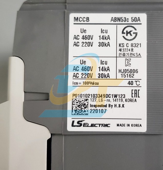 Cầu dao điện MCCB (khối) LS ABN53c 3P 50A 18kA  LS | Gi&aacute; rẻ nhất - C&ocirc;ng Ty TNHH Thương Mại Dịch Vụ Đạt T&acirc;m