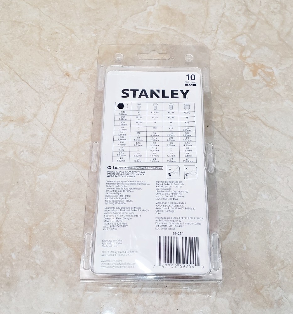 Bộ lục gi&aacute;c hệ inch 10 c&acirc;y Stanley 69-254 69-254 Stanley | Gi&aacute; rẻ nhất - C&ocirc;ng Ty TNHH Thương Mại Dịch Vụ Đạt T&acirc;m