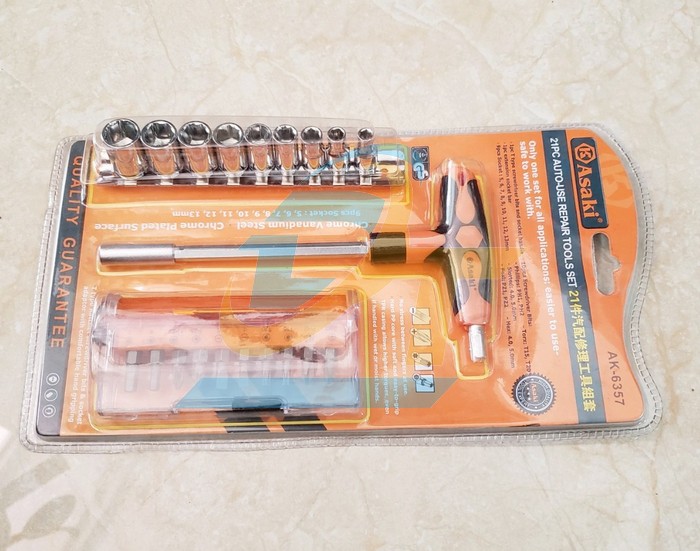 Bộ mũi v&iacute;t v&agrave; đầu tu&yacute;p 21 chi tiết Asaki AK-6357 AK-6357 Asaki | Gi&aacute; rẻ nhất - C&ocirc;ng Ty TNHH Thương Mại Dịch Vụ Đạt T&acirc;m